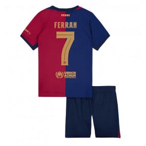 Barcelona Ferran Torres #7 Dětské Domácí dres komplet 2024-25 Krátký Rukáv (+ trenýrky)